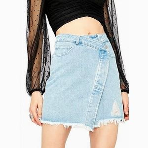 Le Lis Asymmetrical Denim Mini Skirt